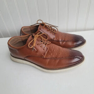 JITAI Men's Oxford Shoes, Leather Dress Shoes Lace-up Brown Shoes US 10